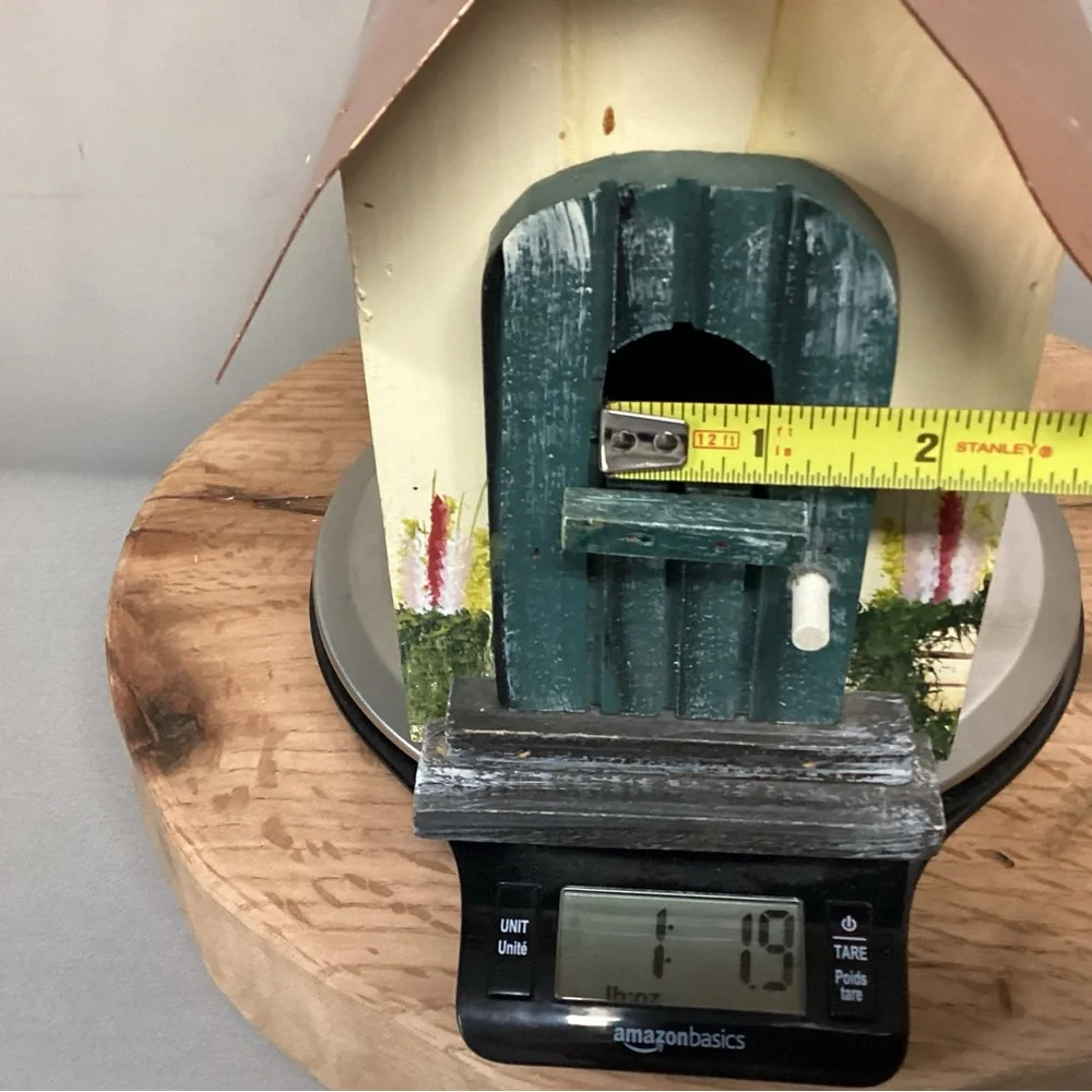 🟡 Hand Painted - Copper Roofed - Birdhouse - Excellent Condition - Unique Design - Picture 12 of 13